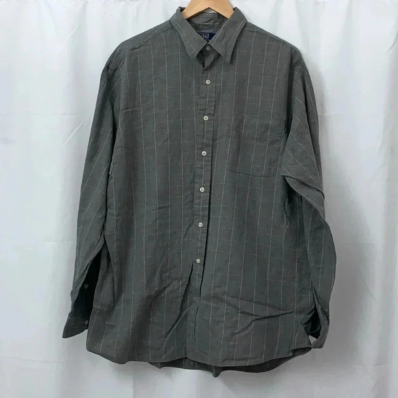 Men’s Polo By Ralph Lauren Long Sleeve Gray Plaid Button Down Shirt Size XL EUC - Picture 2 of 5